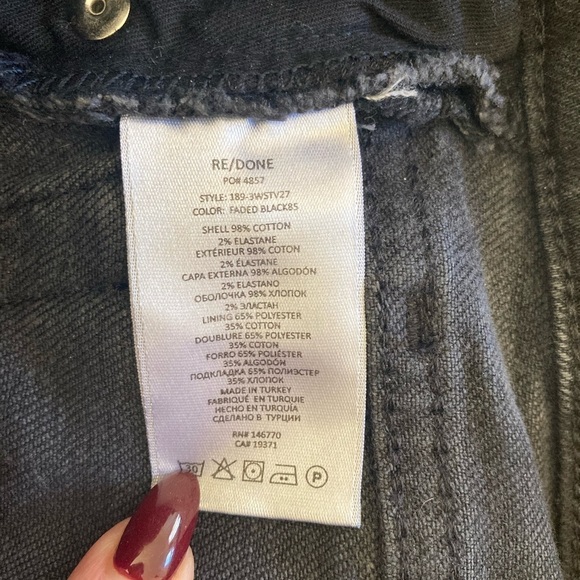 RE/DONE 70s Stove Pipe Jeans in Faded Black - Picture 5 of 15